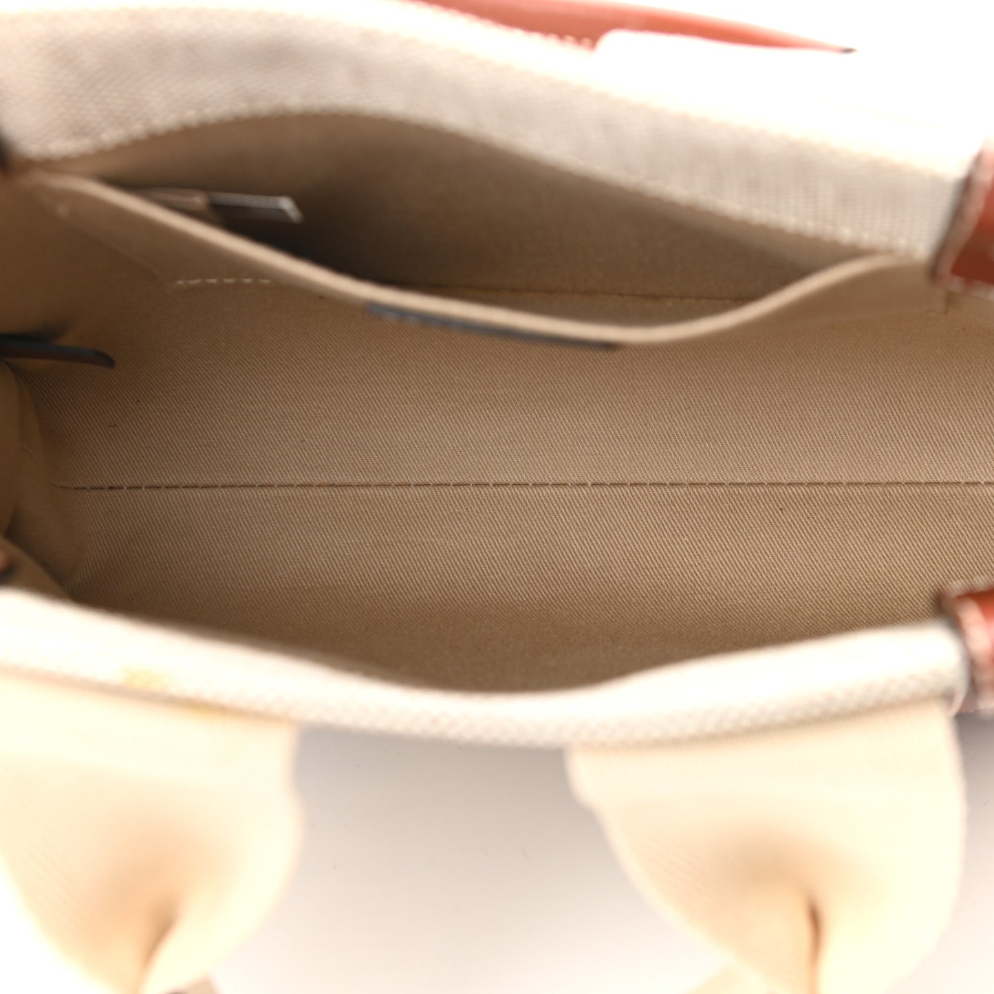Cotton Calfskin Small Woody Ribbon Tote White Brown