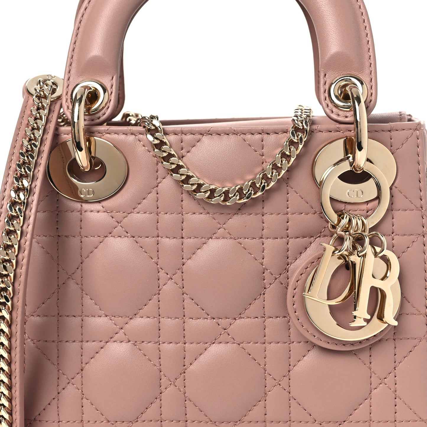 Lambskin Cannage Mini Lady Dior Blush