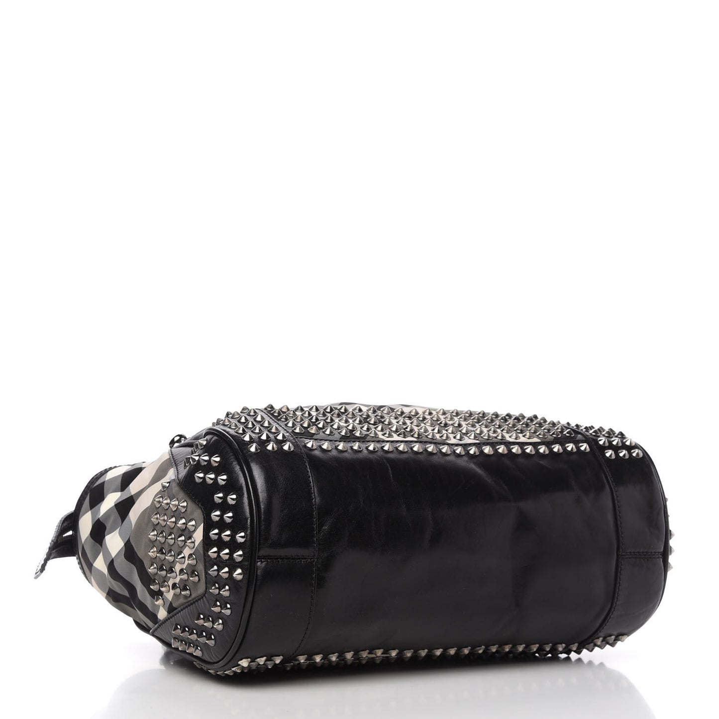 Nylon Beat Check Studded Medium Edenham Satchel Black