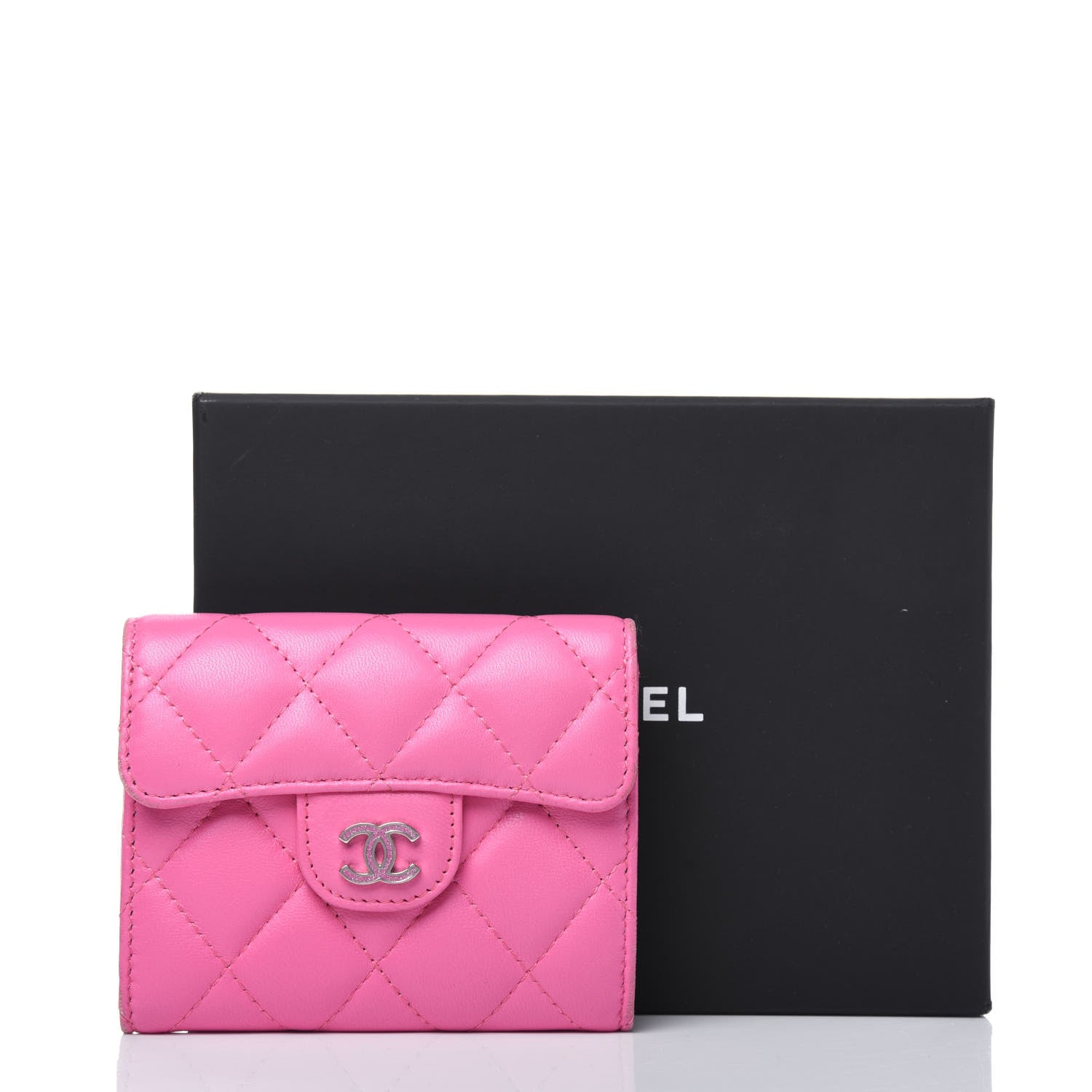 Chanel Lambskin Quilted Flap Card Holder Wallet Pink 18 of 18