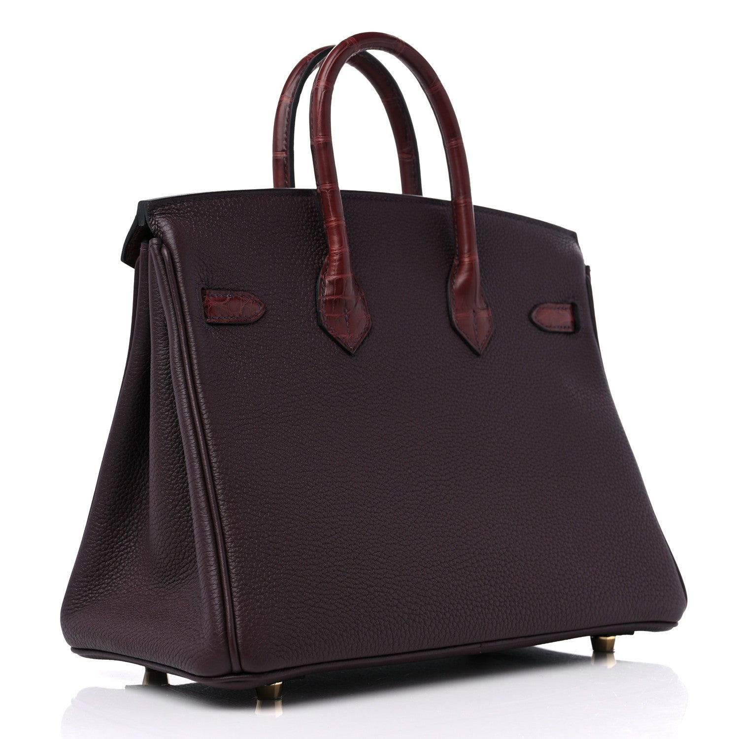 Hermes Togo Matte Alligator Birkin Touch 25 Rouge Sellier Bourgogne 3 of 10