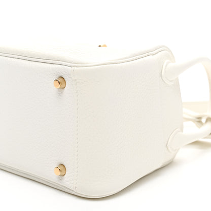 Hermes Taurillon Clemence Mini Lindy 20 New White 10 of 10