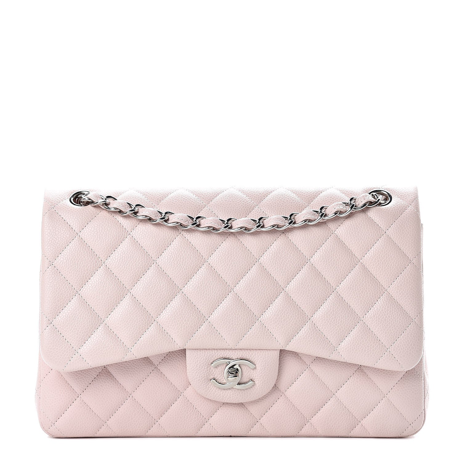 Chanel Caviar Quilted Jumbo Double Flap Pink 1 of 10