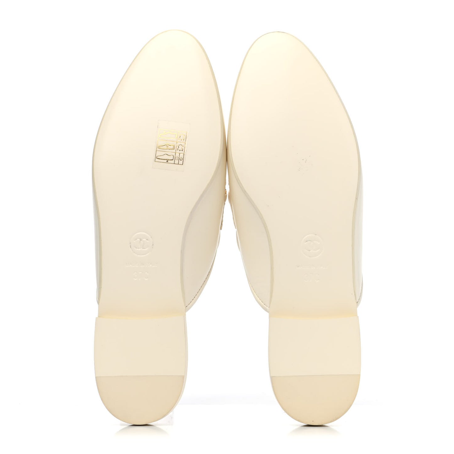 Lambskin Chain CC Mules 37 Ivory