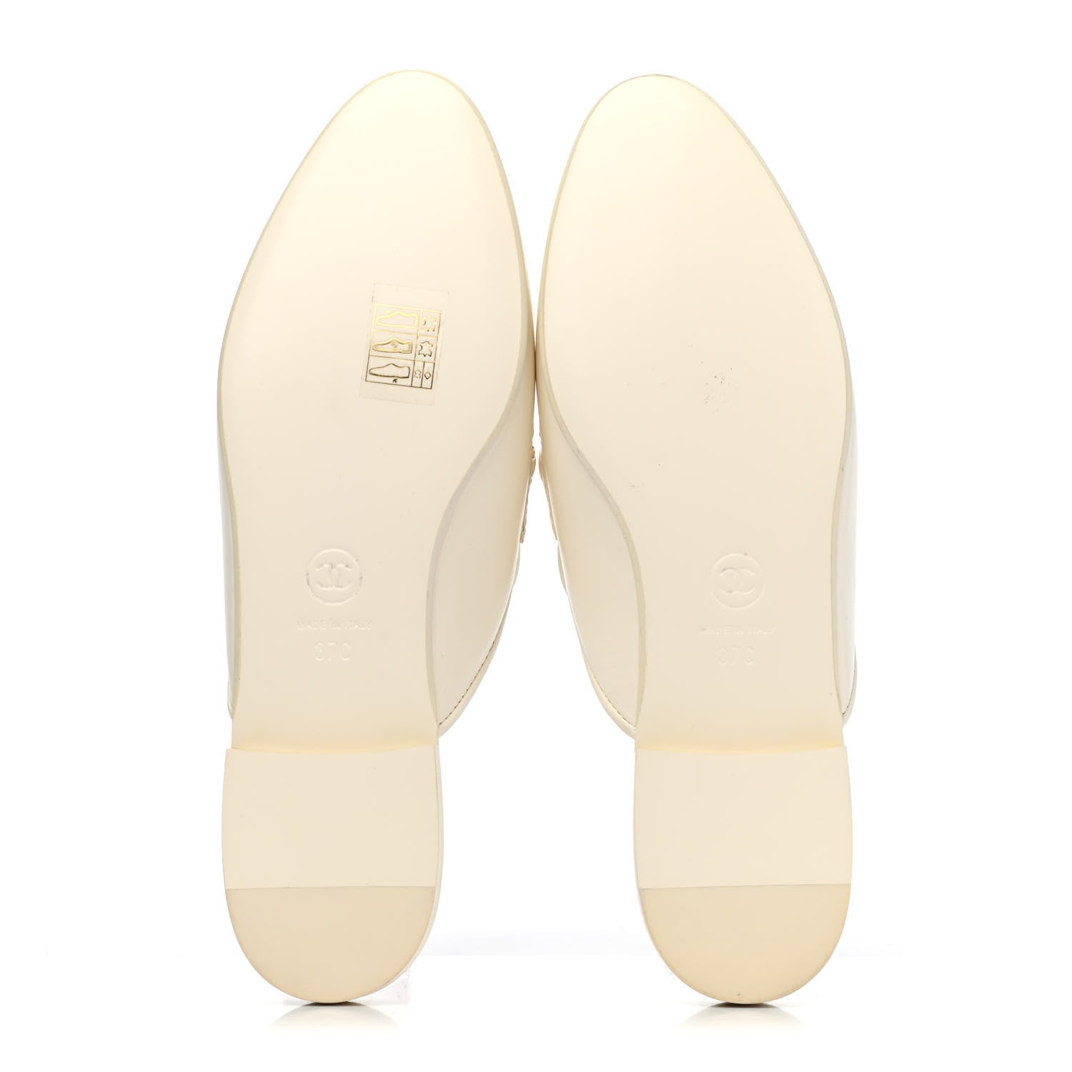 Chanel Lambskin Chain CC Mules 37 Ivory 4 of 4