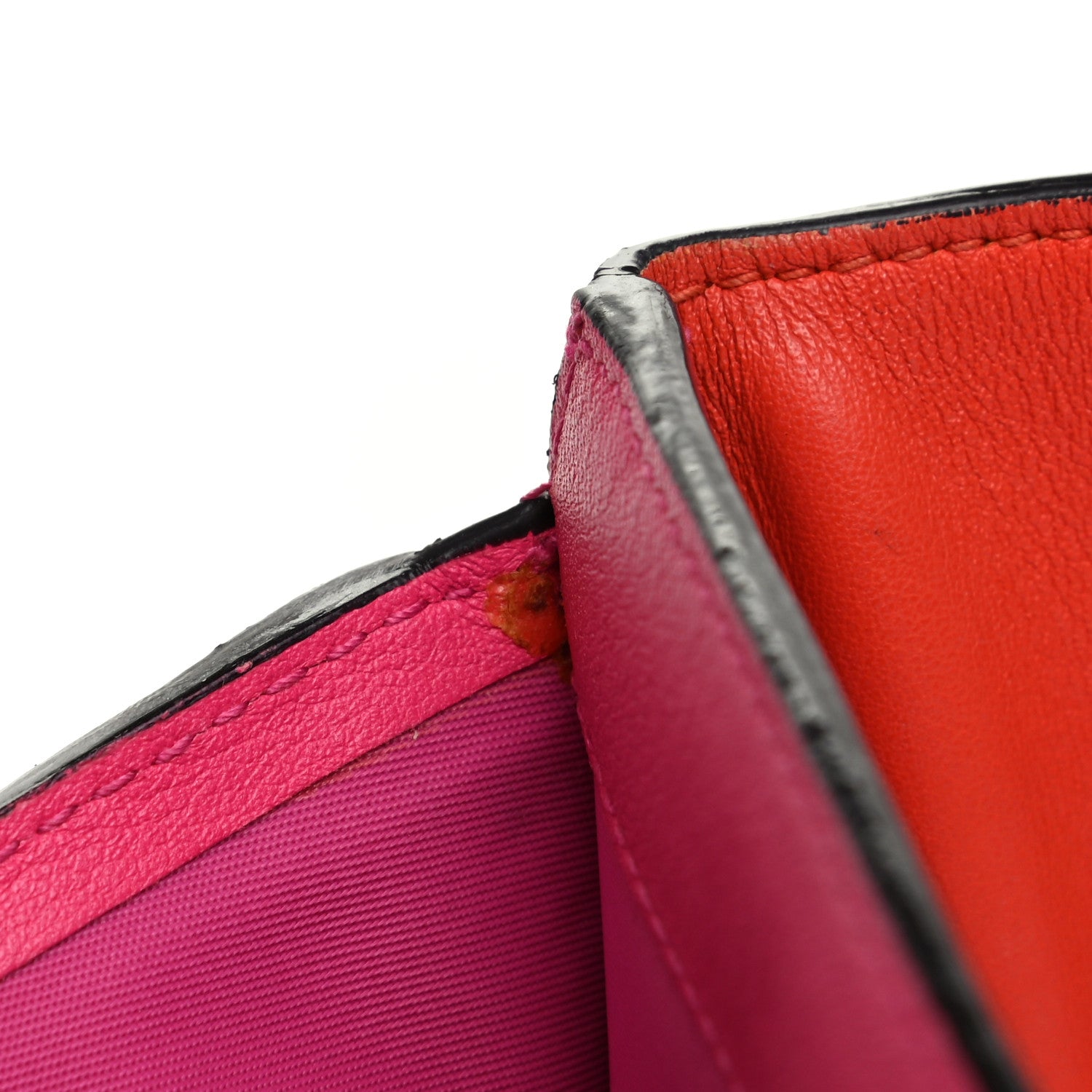 Christian Dior Smooth Calfskin Bi-Color Diorissimo Envelope Wallet Pink Red 10 of 10