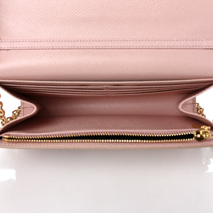 Dolce & Gabbana Dauphine Rose Print Wallet On Chain Pink 5 of 8
