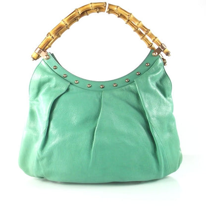 Gucci Leather Bamboo Handle Tote Mint Green 1 of 10