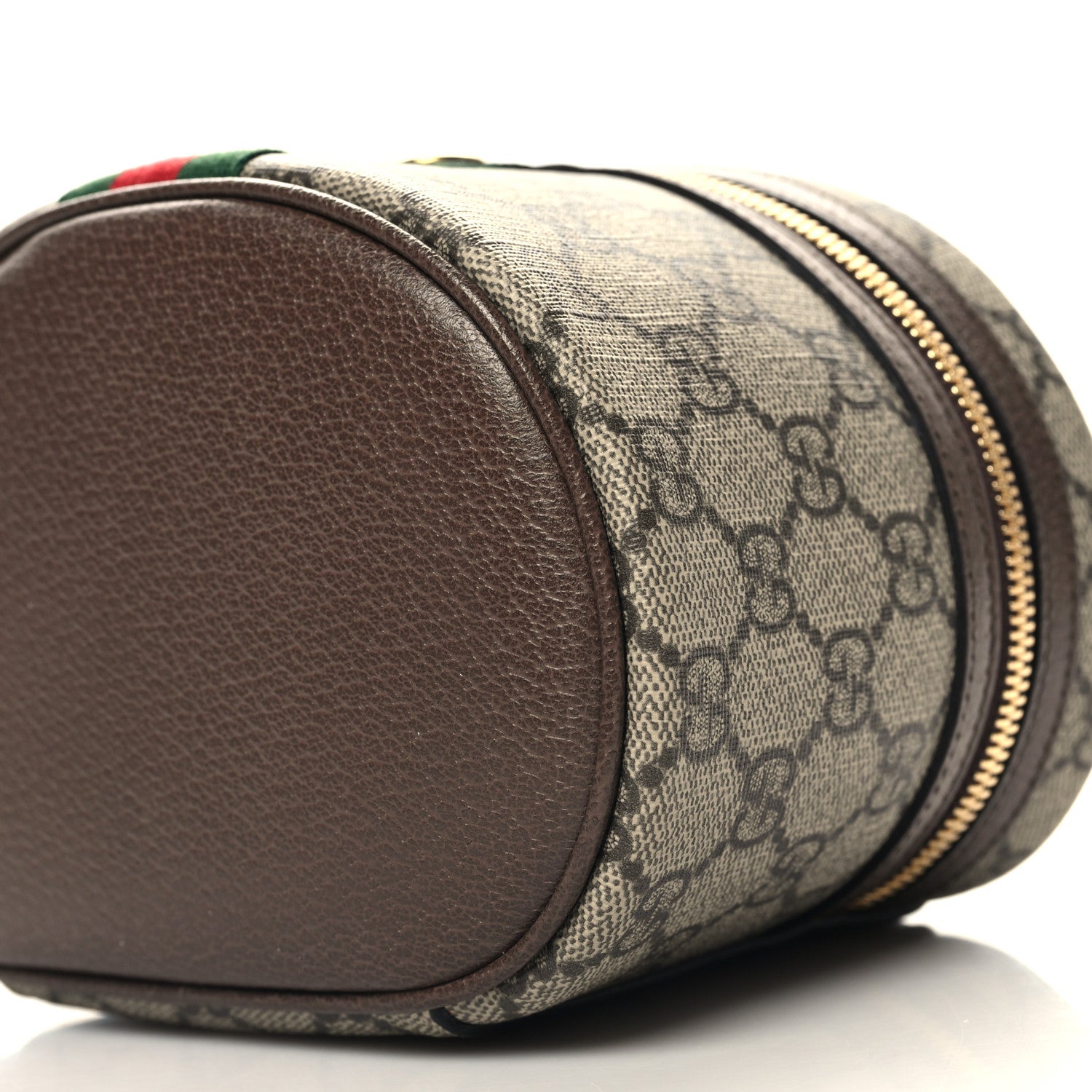 Gucci GG Supreme Monogram Textured Calfskin Web Ophidia Vanity Cosmetic Case Beige Ebony New Acero 11 of 12
