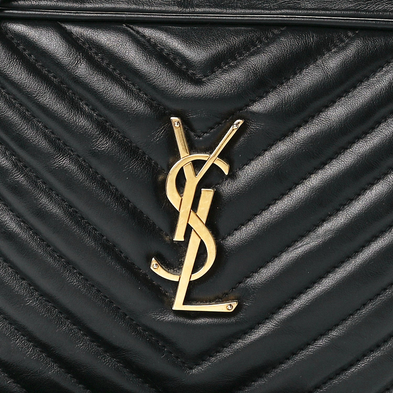 Saint Laurent Calfskin Matelasse Monogram Lou Camera Bag Black 7 of 11