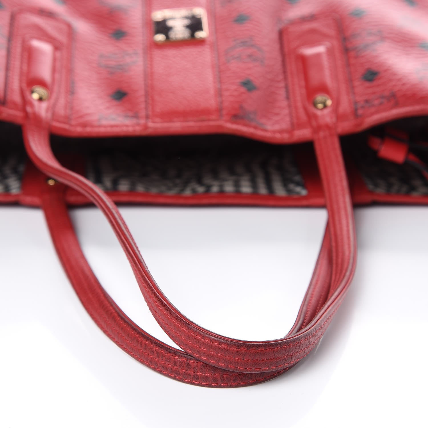 MCM Visetos Medium Liz Reversible Shopper Tote Ruby Red 12 of 23