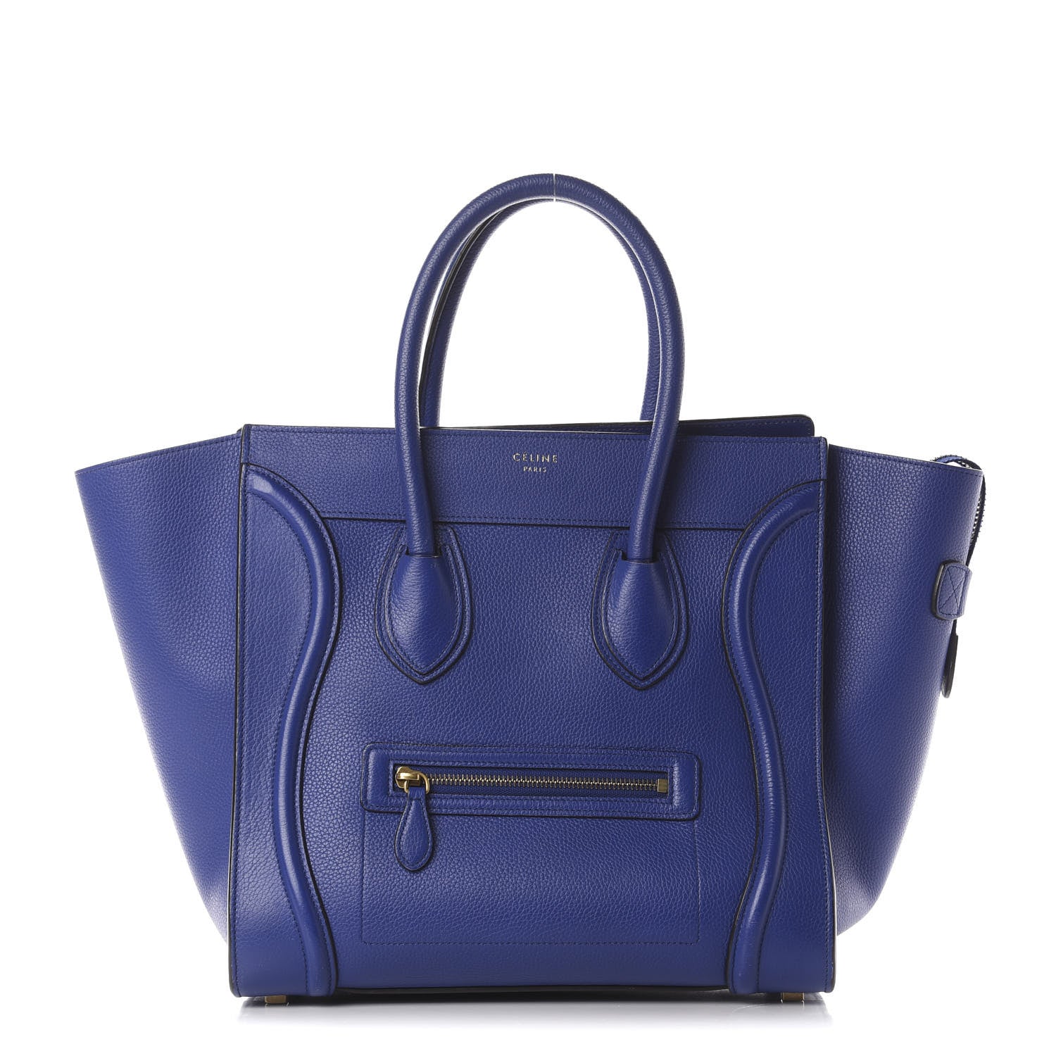 Celine Drummed Calfskin Mini Luggage Indigo 1 of 9