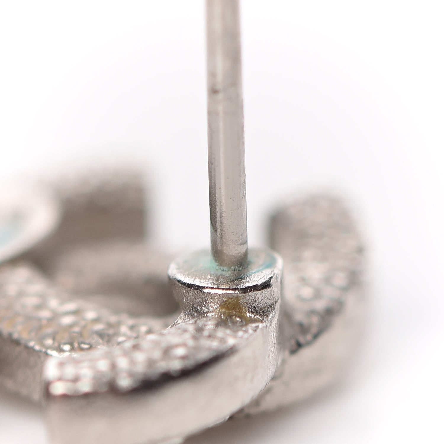 Chanel Crystal CC Earrings Silver 4 of 7