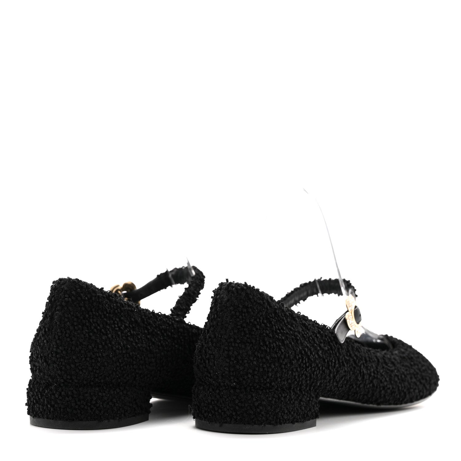 Chanel Tweed Patent Mary Jane Flats 41 Black 4 of 8