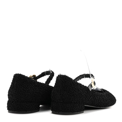 Chanel Tweed Patent Mary Jane Flats 41 Black 4 of 8