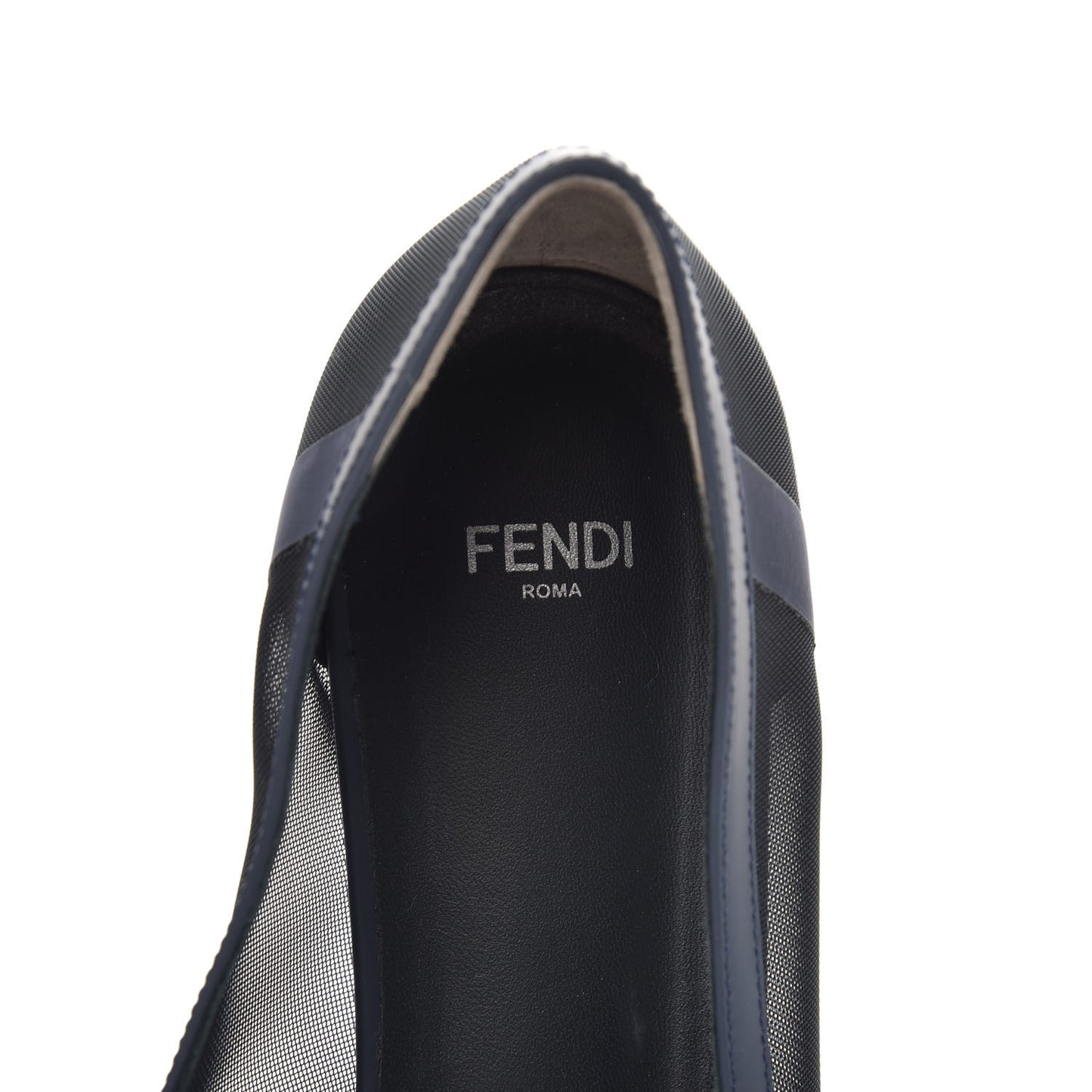 Mesh Skimmer Ballerina Flats 41.5 Navy Black
