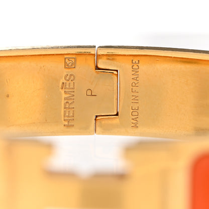 Hermes Enamel Narrow Clic Clac H Bracelet PM Orange 4 of 5