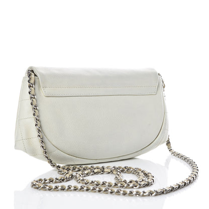 Chanel Caviar Half Moon Wallet On Chain WOC White 3 of 13