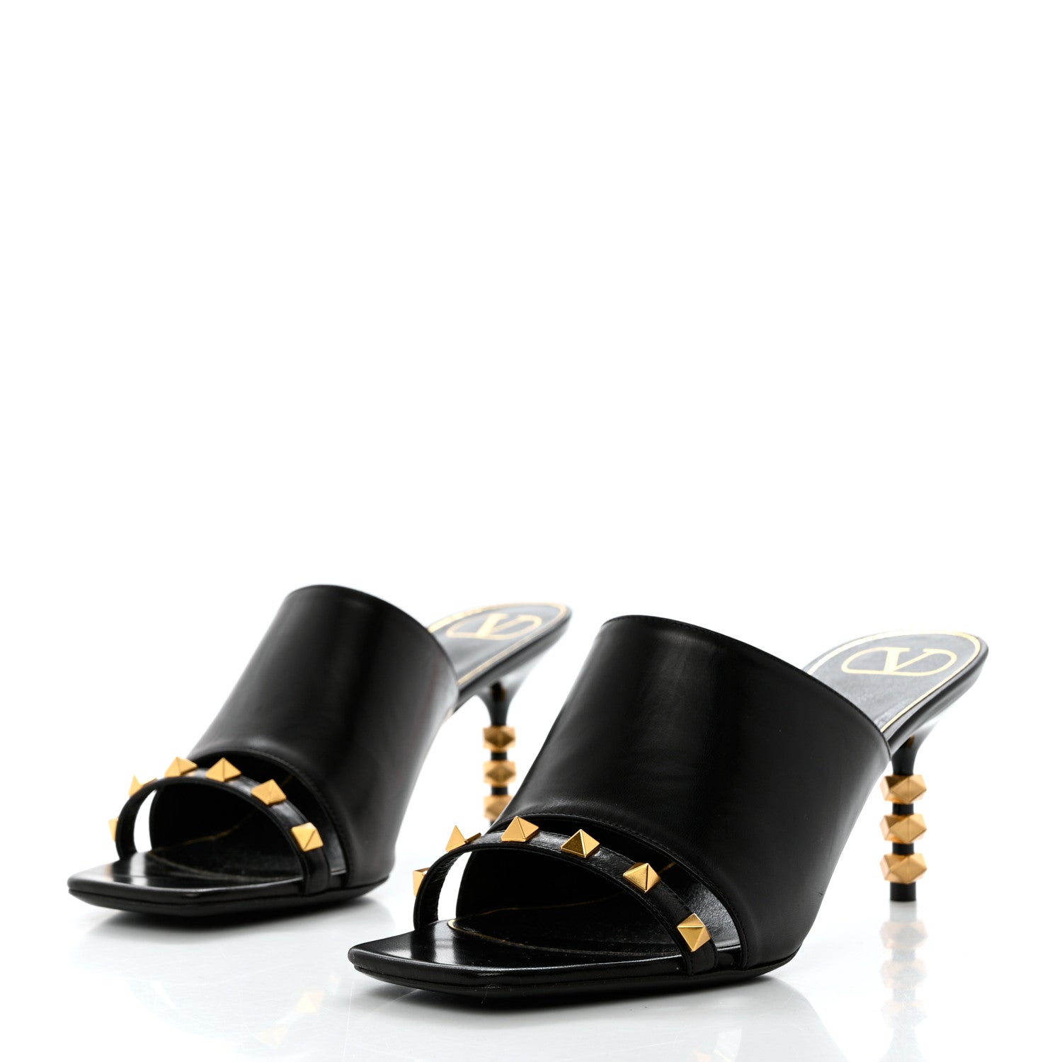 Valentino Garavani Nappa Rockstud Tower Heel Mules 38 Black 3 of 10