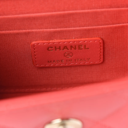 Chanel Lambskin Quilted Mini Trendy CC Chain Wallet Red 5 of 10