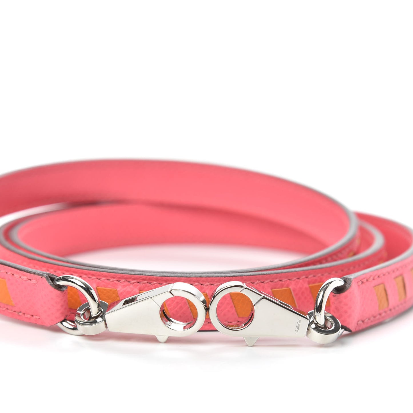 Epsom 16mm Tressage Shoulder Strap Rose Azalee Abricot