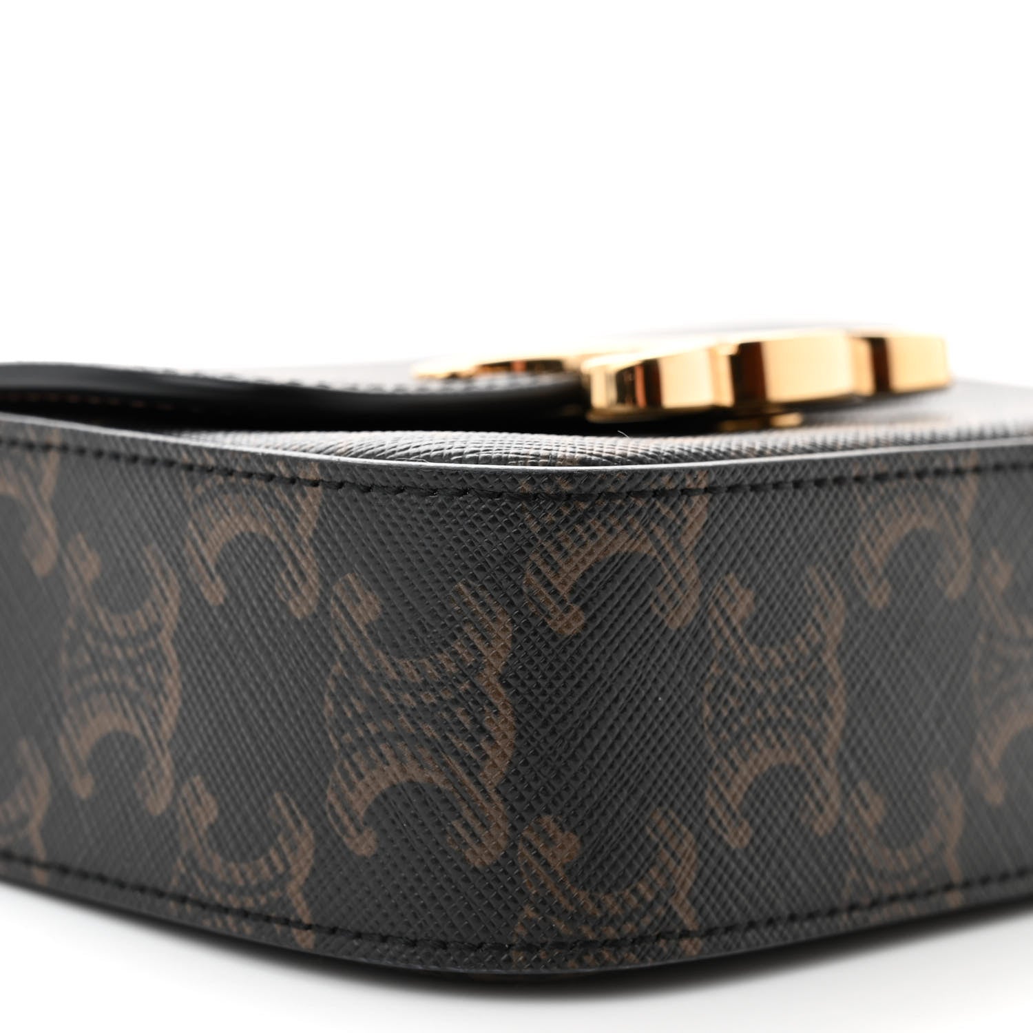 Celine Triomphe Canvas Calfskin Mini Triomphe Tan 9 of 10