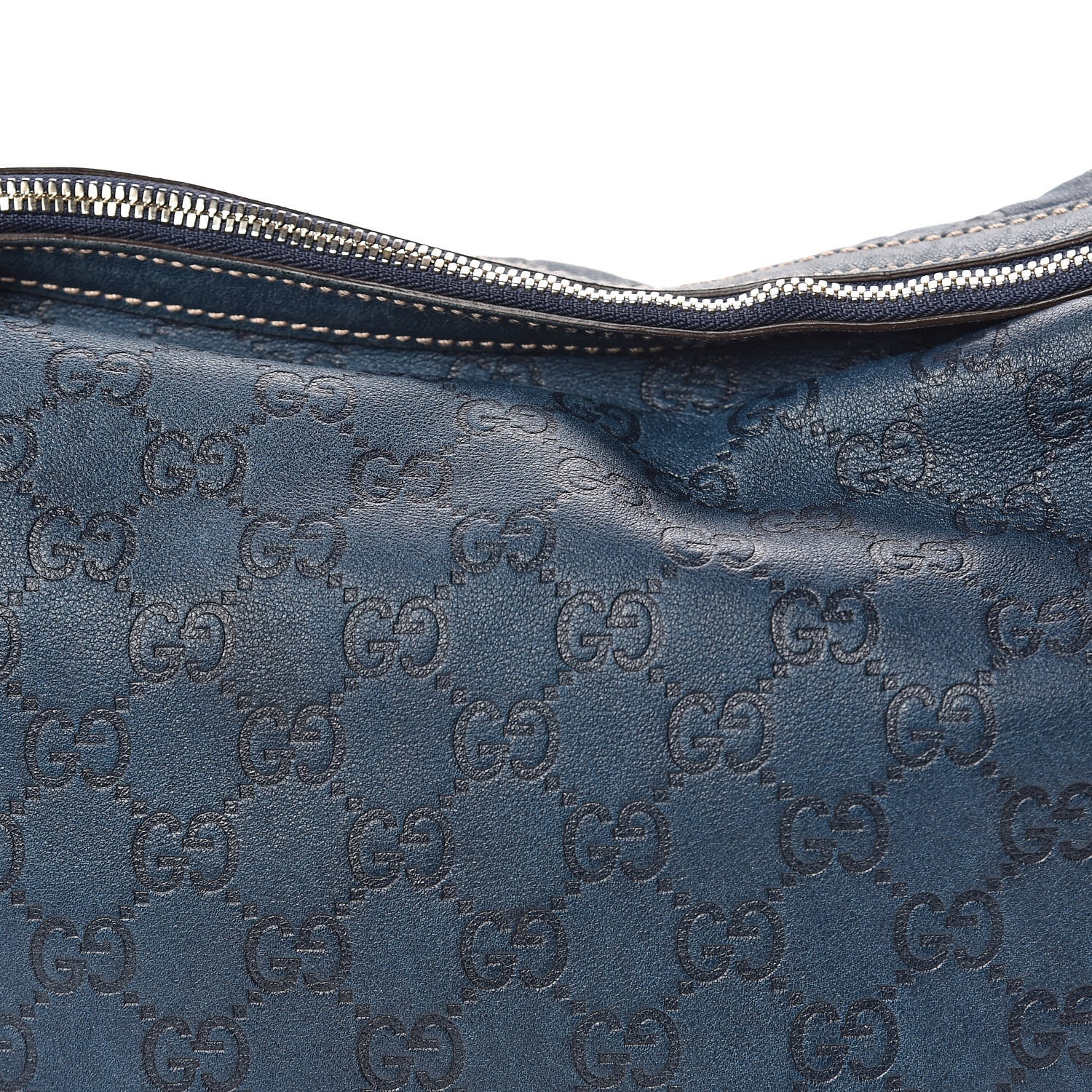 Gucci Guccissima Large Biba Studded Hobo Blue 10 of 13