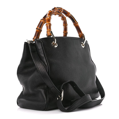 Gucci Calfskin Small Bamboo Shopper Tote Black 3 of 13