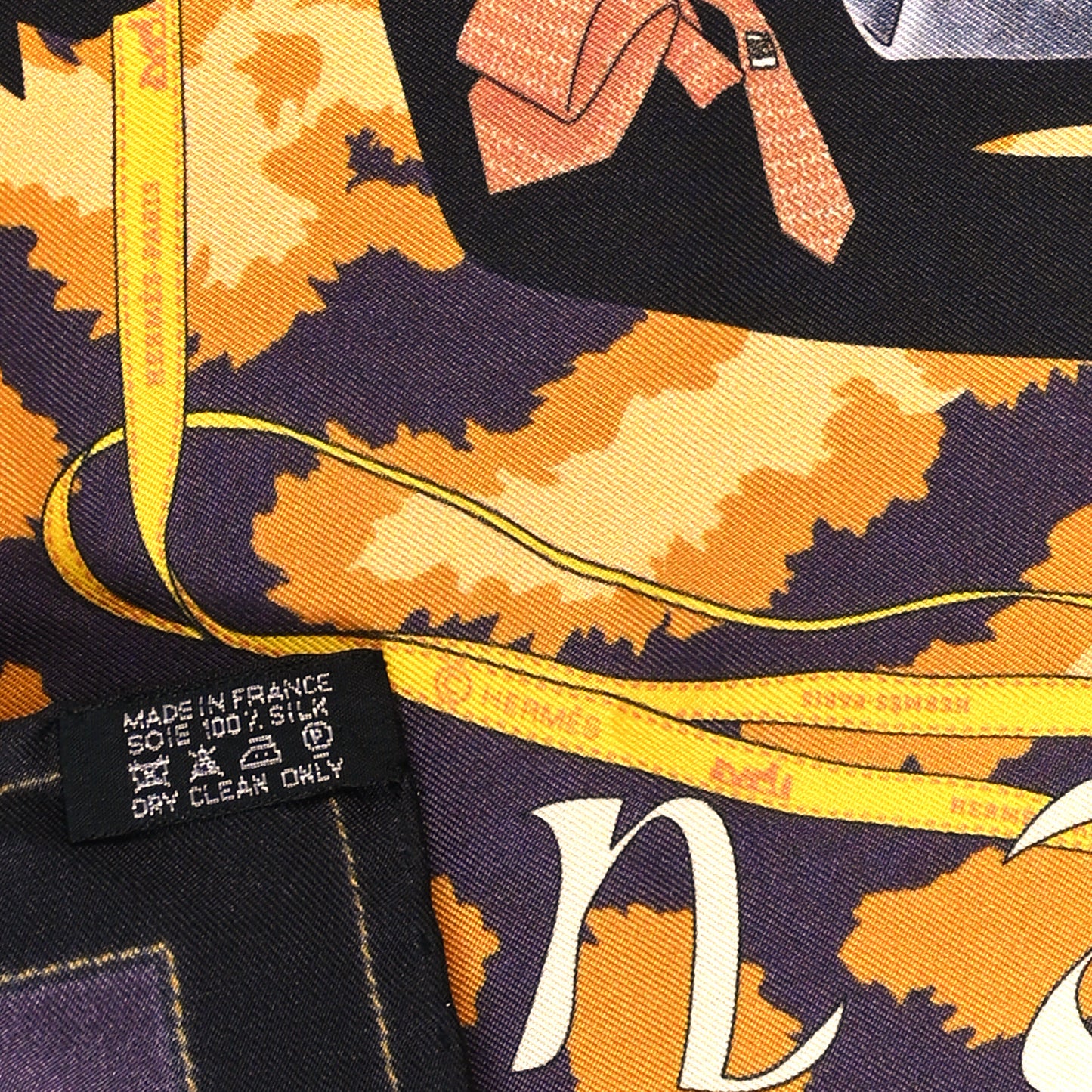 Silk Gavroche Monsieur et Madame Pocket Square Scarf Ebene Prune Or