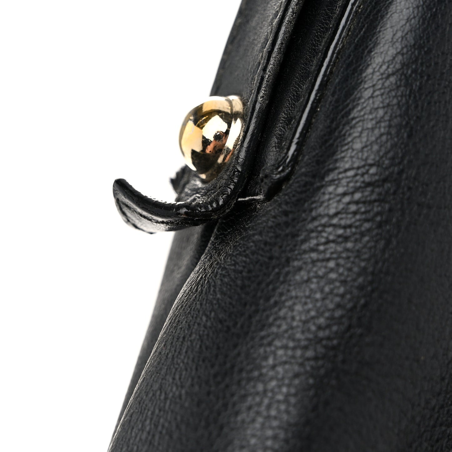 Calfskin Horsebit Chain Hobo Black