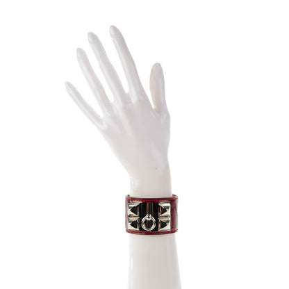Hermes Shiny Alligator Collier De Chien CDC Bracelet S Rouge Vif 2 of 8