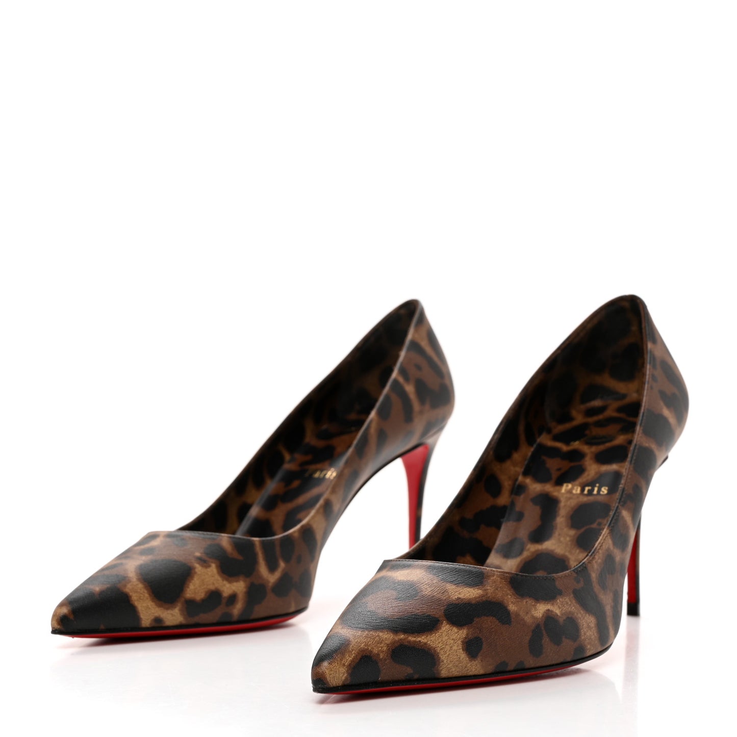 Calfskin Leopard Kate 85 Pumps 40.5 Brown