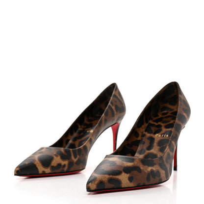 Christian Louboutin Calfskin Leopard Kate 85 Pumps 40.5 Brown 3 of 8
