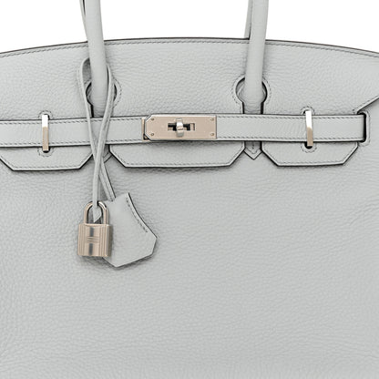 Hermes Taurillon Clemence Birkin 30 Bleu Pale 8 of 13
