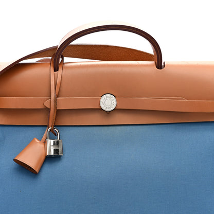 Hermes Toile Vache Hunter Herbag Zip 39 MM Bleu Izmir Natural 9 of 12