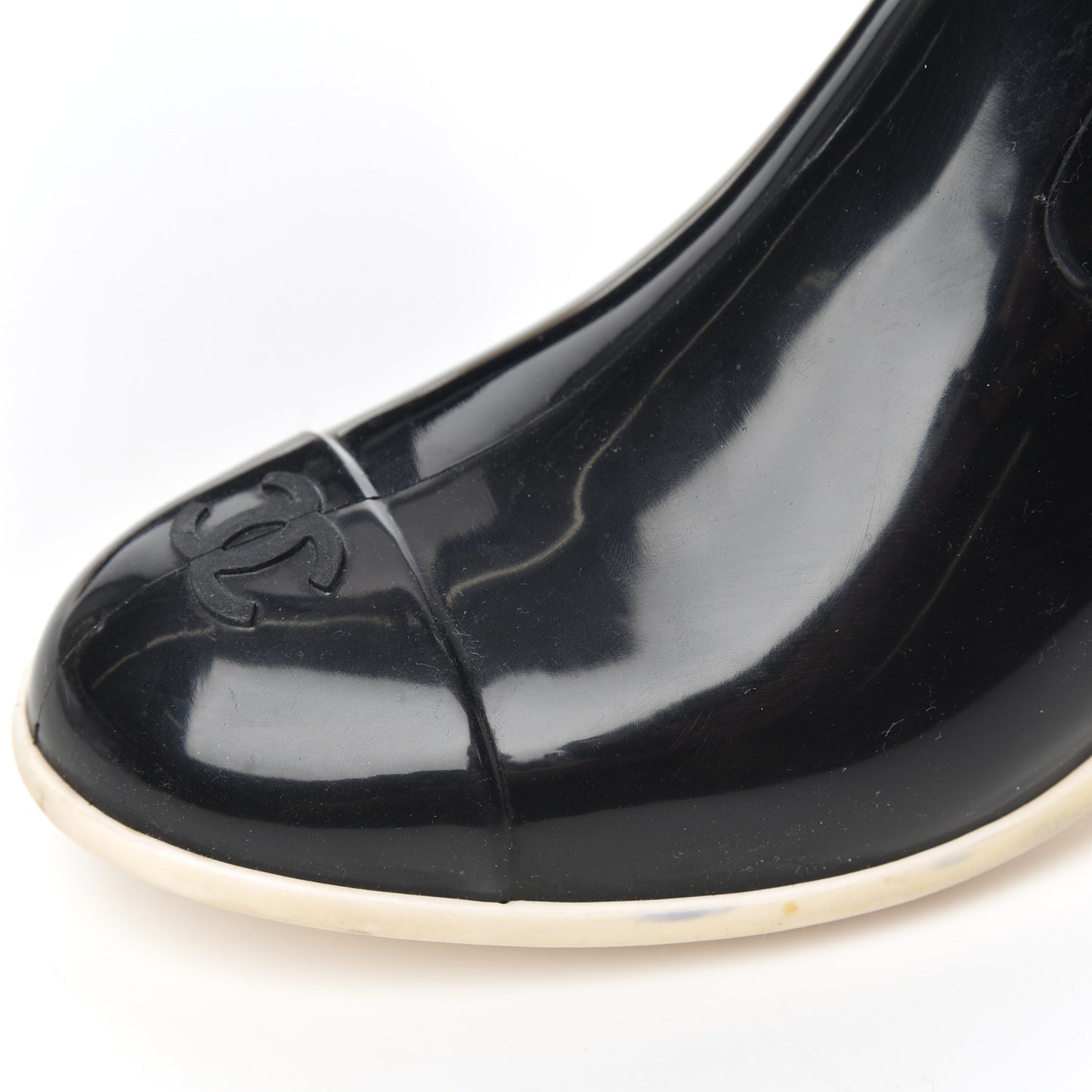 Rubber Camellia Rain Boots 39 Black