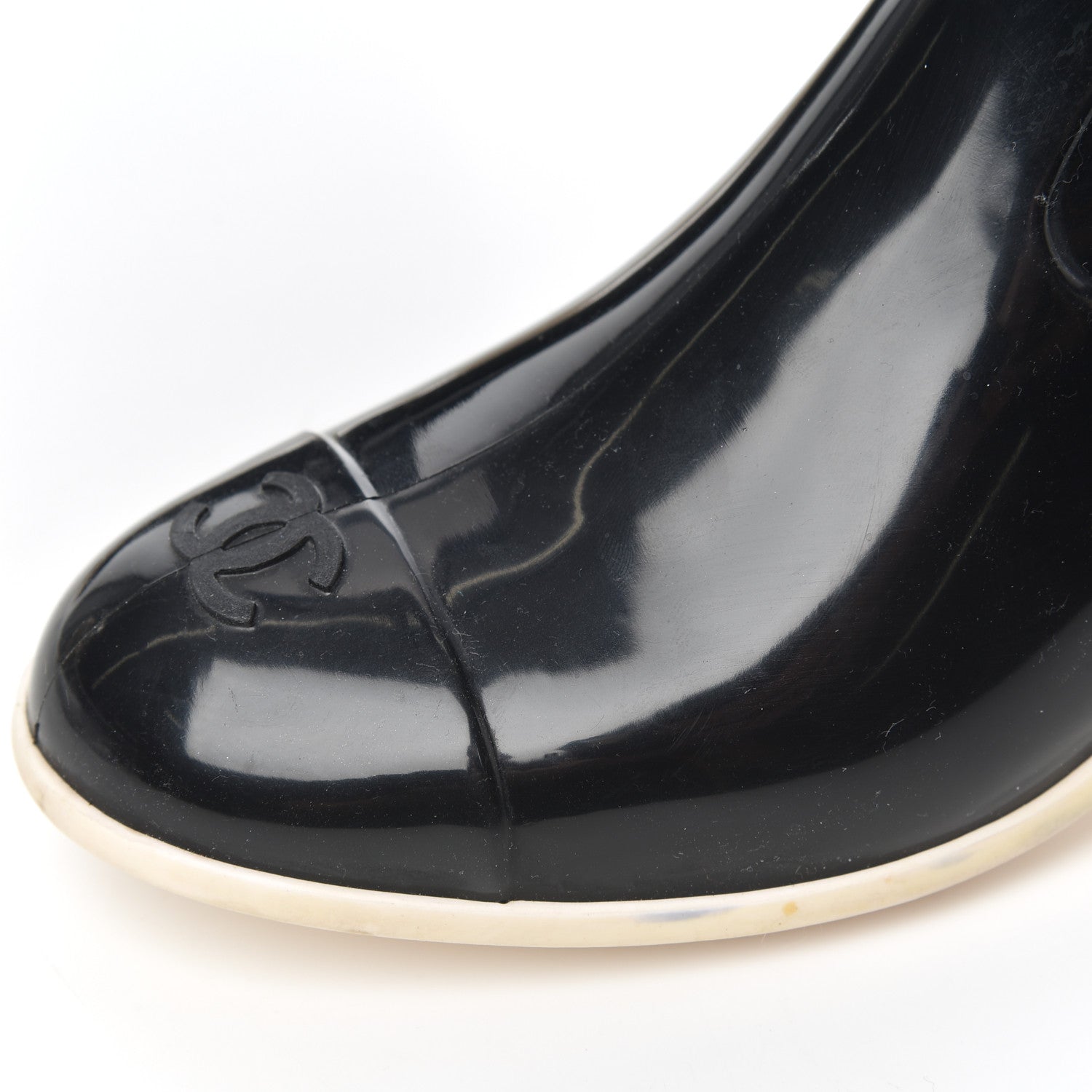 Chanel Rubber Camellia Rain Boots 39 Black 14 of 14