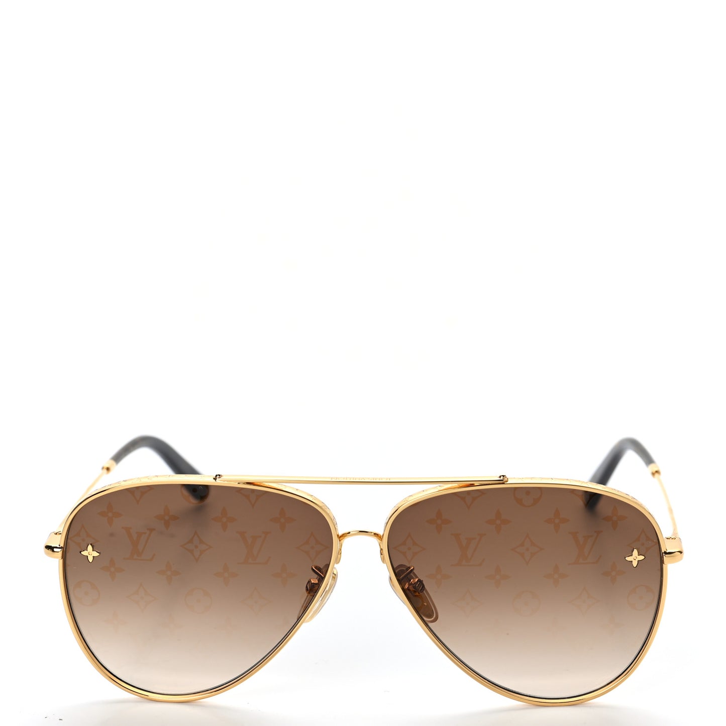 Metal The LV Pilot Sunglasses Z1620U Gradient Brown Monogram