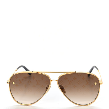 Louis Vuitton Metal The LV Pilot Sunglasses Z1620U Gradient Brown Monogram 2 of 8