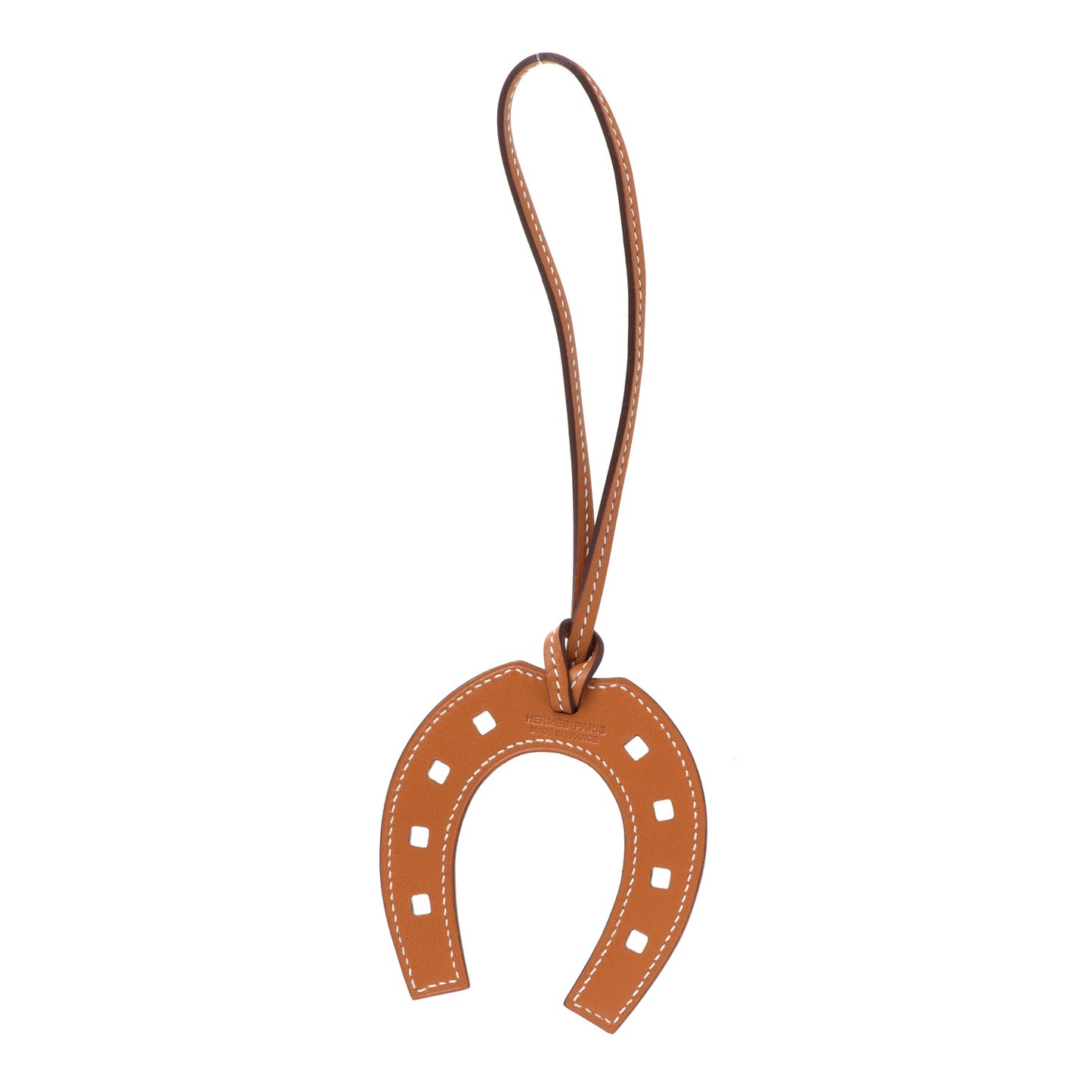 Veau Butler Paddock Horseshoe Bag Charm Natural Sable