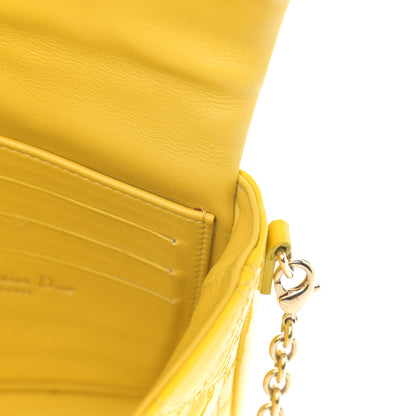 Christian Dior Patent Cannage New Lock Pouch Yellow 14 of 14