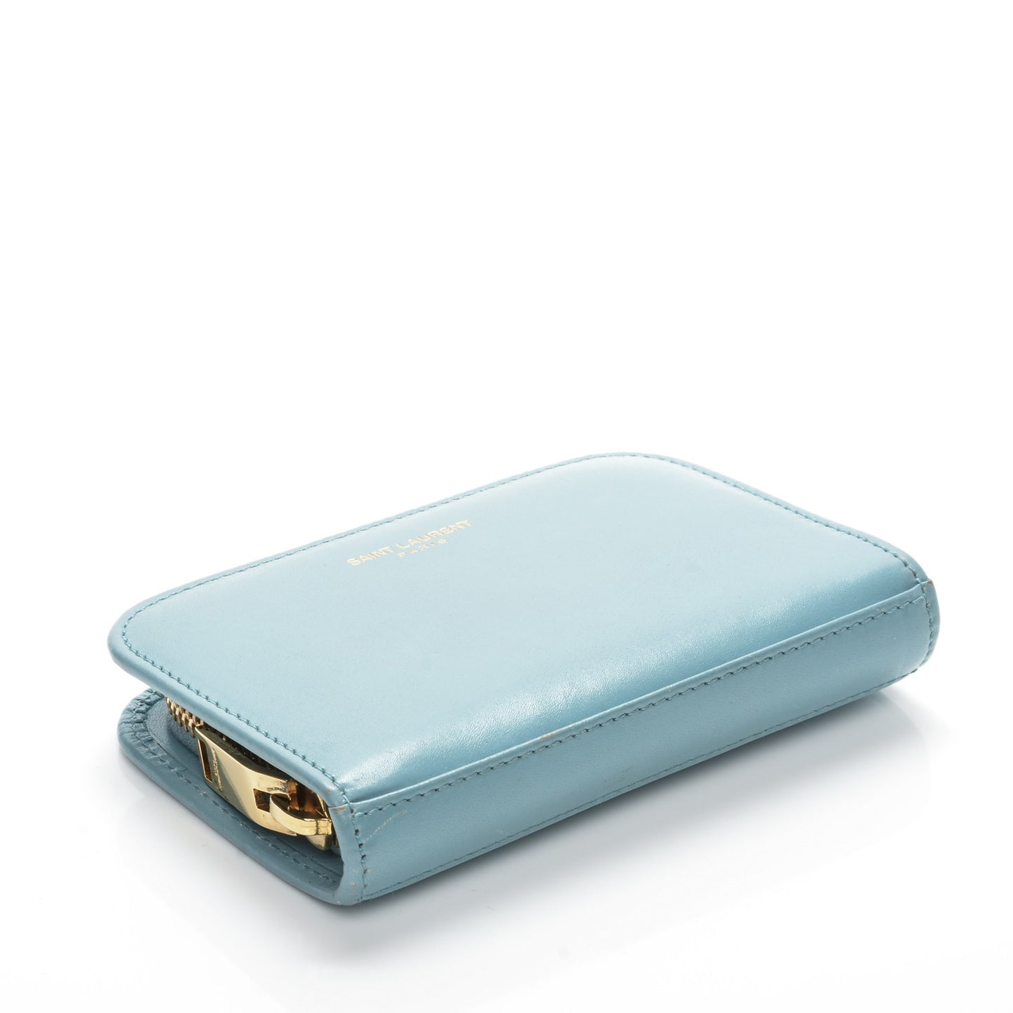 Calfskin Small Coin Purse Blue Glacier