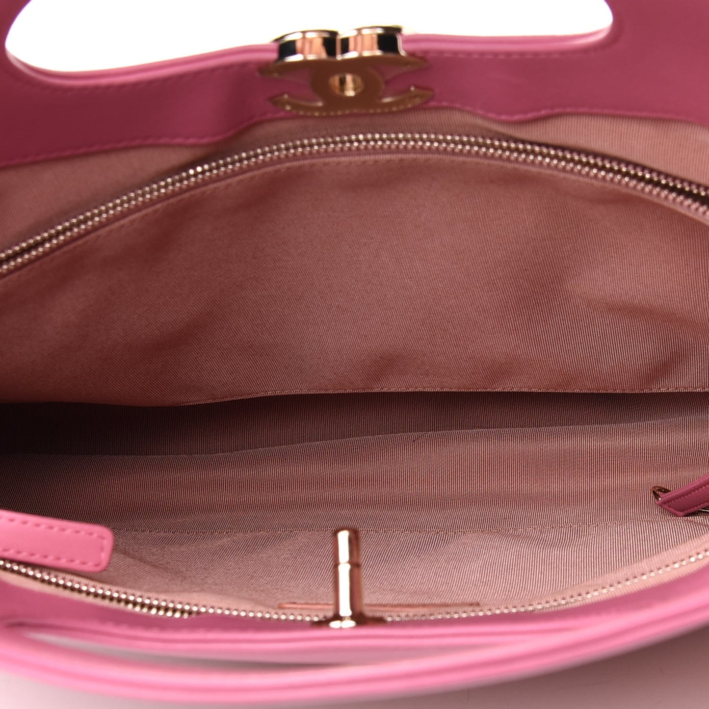 Lambskin Quilted Large 31 Shopping Bag Pink Beige