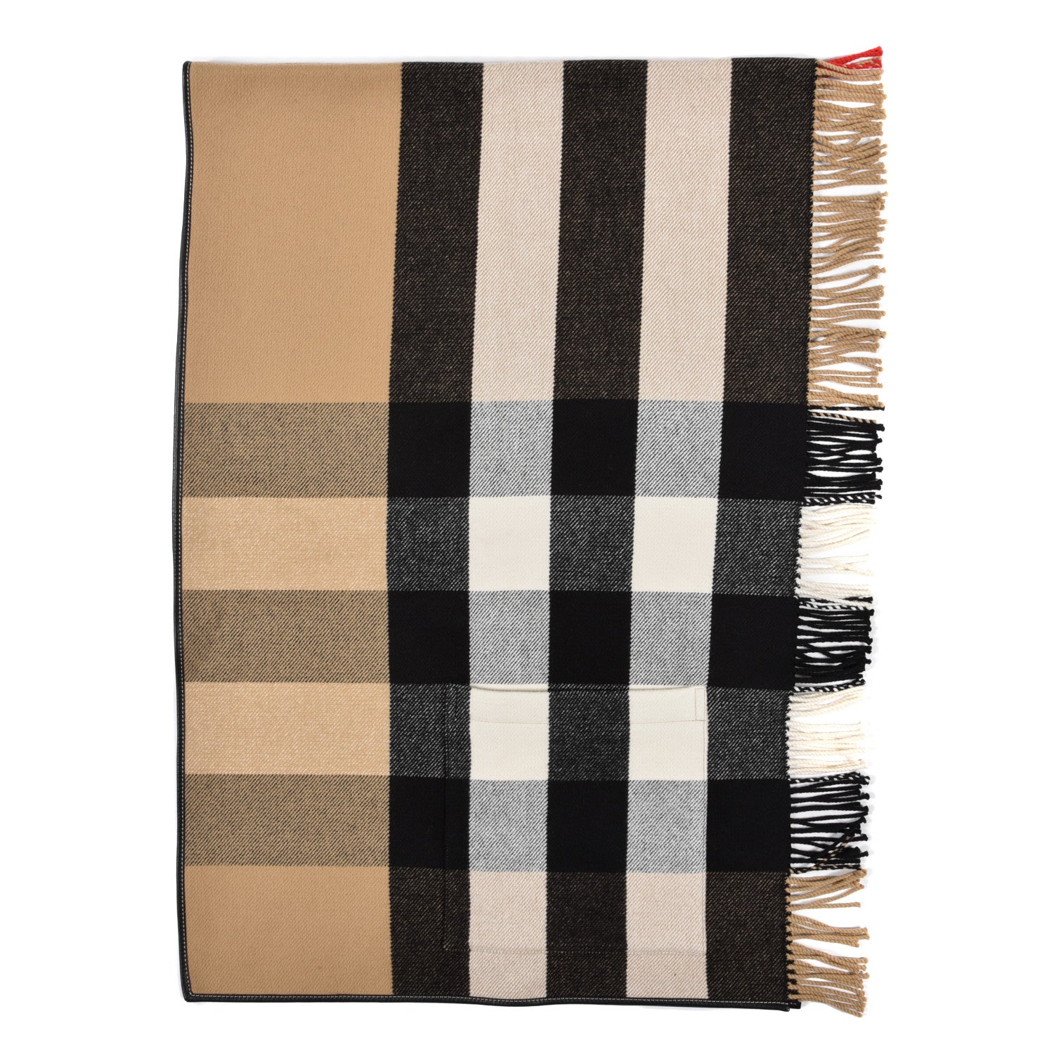 Burberry Cashmere Wool Giant Check Cape Scarf Camel 1 of 4