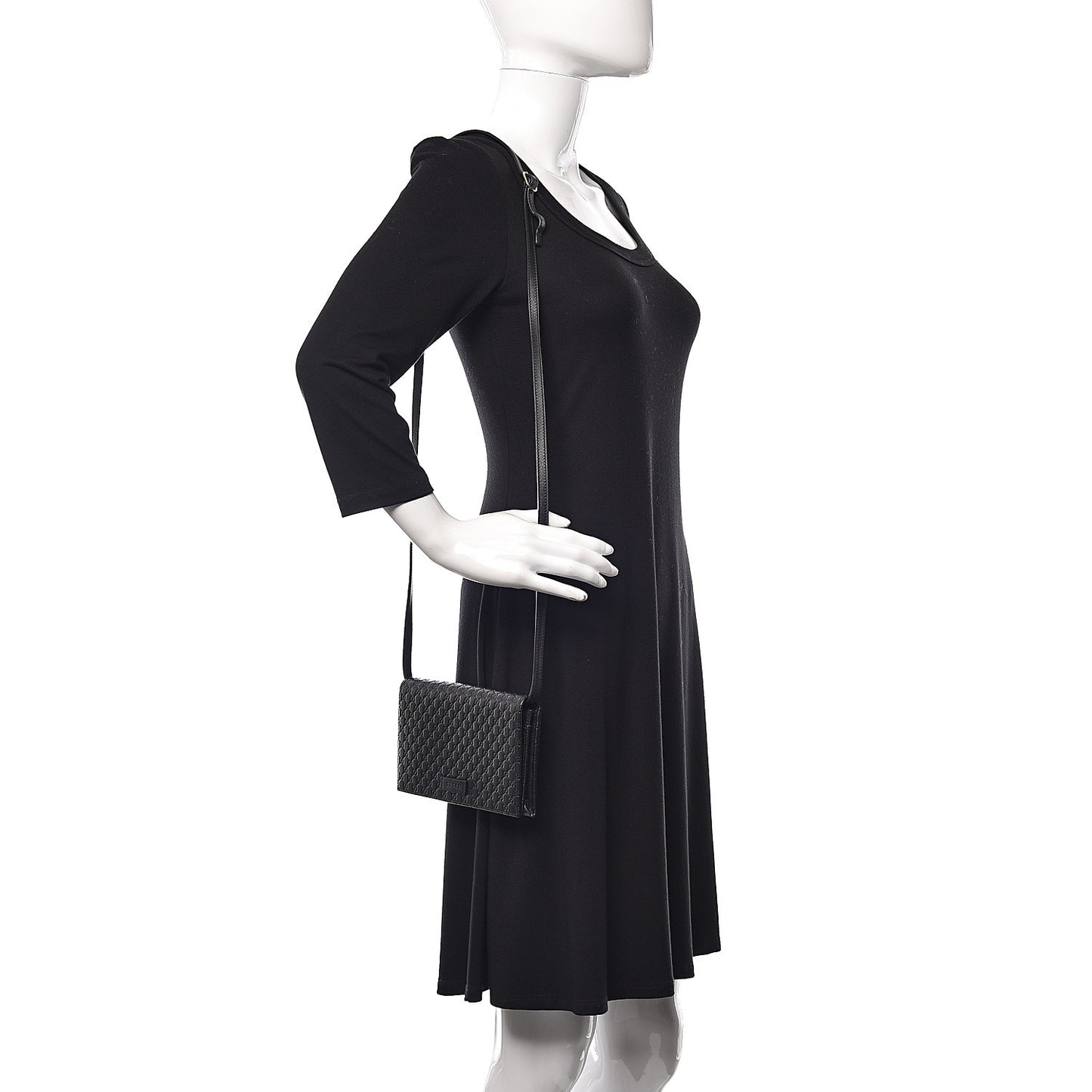 Microguccissima Crossbody Wallet Black