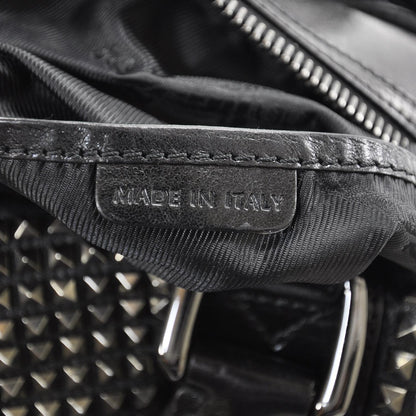 Burberry Prorsum Leather Studded Knight Satchel Black 8 of 10