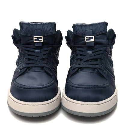 Fendi Nylon Mens Baguette Match High Top Sneakers 12 Blue Grey 2 of 9