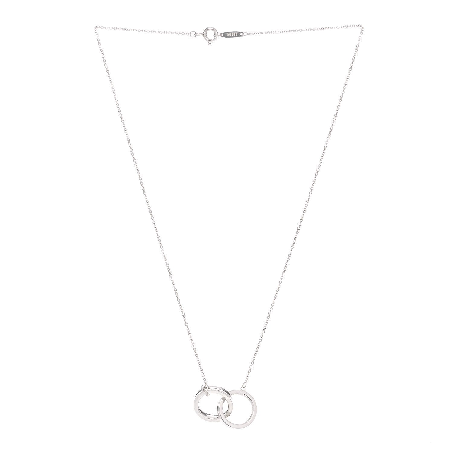 Tiffany Sterling Silver 1837 Interlocking Circles Pendant Necklace 2 of 8