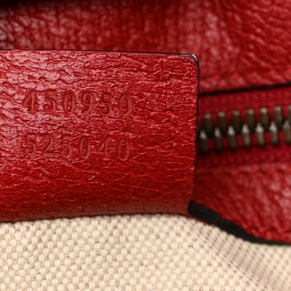 Gucci Soft GG Supreme Monogram Web Bosco Patch Vertical Tote Beige Malva Hibiscus Red 8 of 11