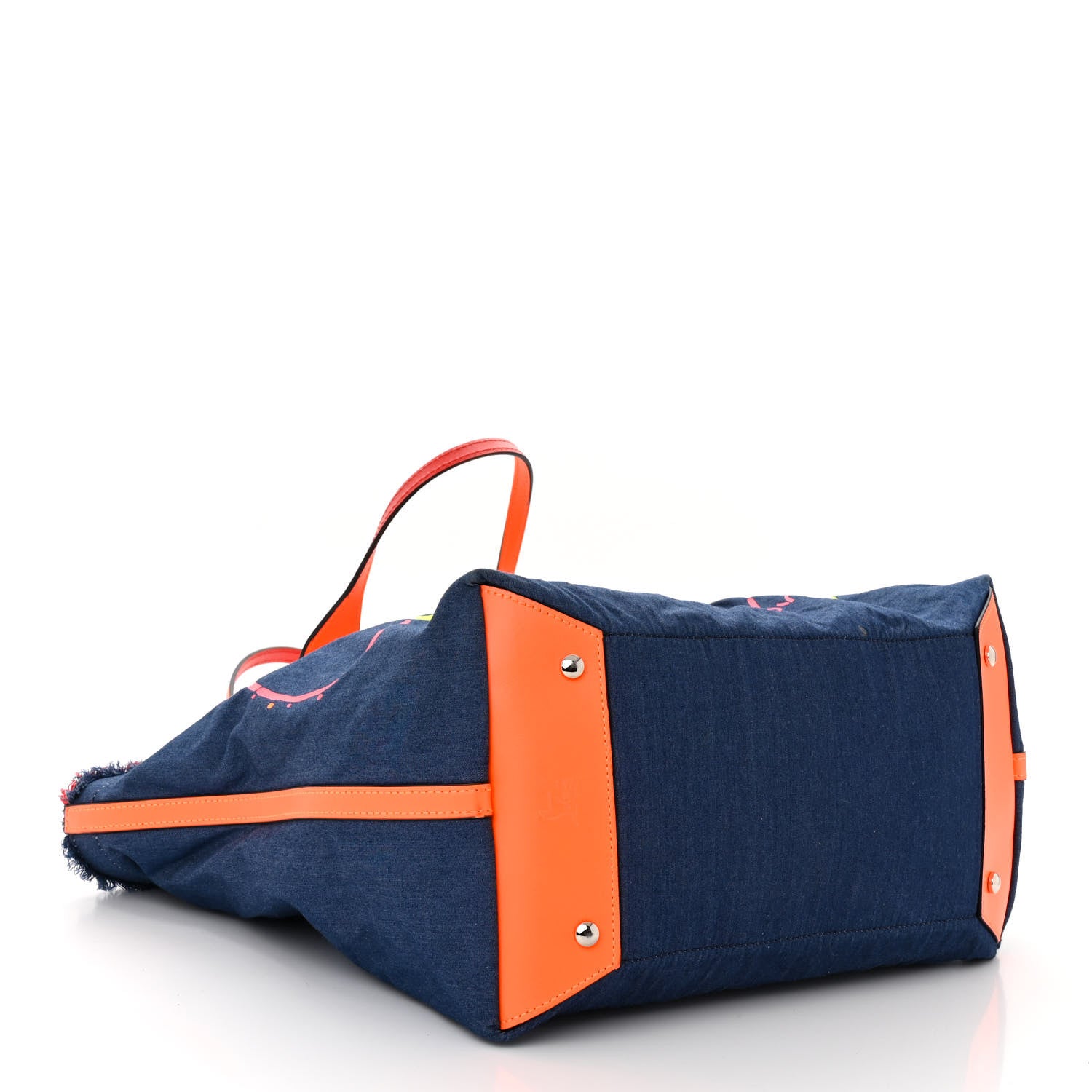 Christian Louboutin Denim Frangibus Printed Tote Blue Multicolor 4 of 14